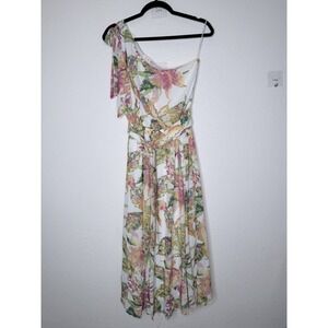 Flying Tomato  Floral Maxi Dress Womens M One‎ Shoulder  Boho Wedding Guest